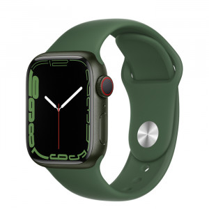 Apple Watch Series 7 GPS 41mm Green Aluminium Case with Clover Sport Band Green